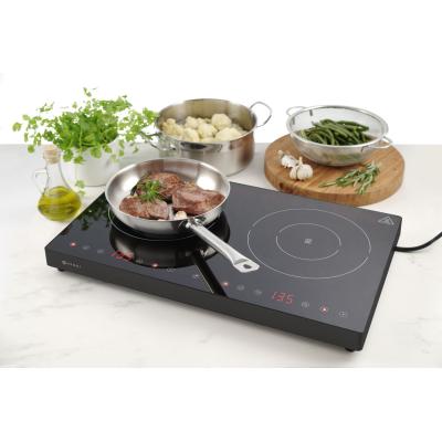 Dvojitý indukční vařič, HENDI, Kitchen Line, 230V/3500W, 608x405x(H)54mm | 239414
